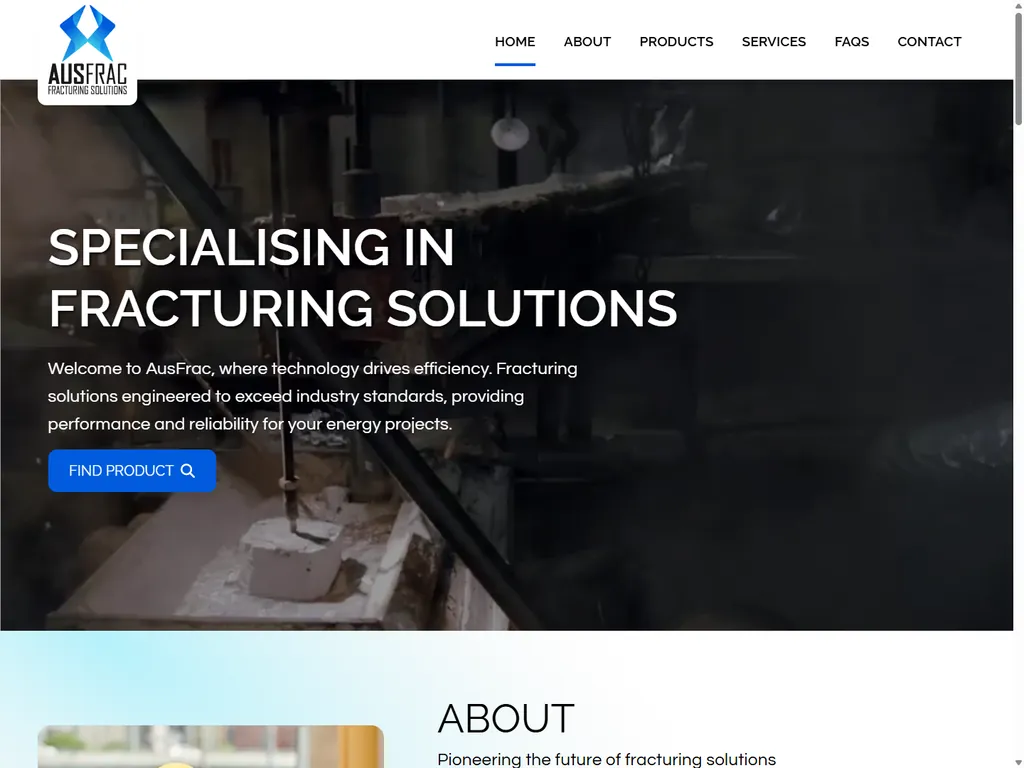 AusFrac website, home page